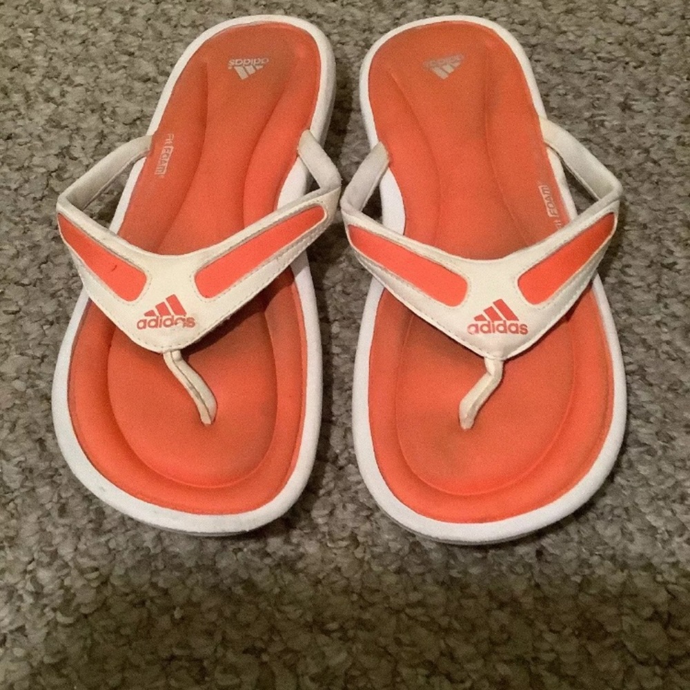 Adidas Orange fit flop foam shoe size 8 sandal
